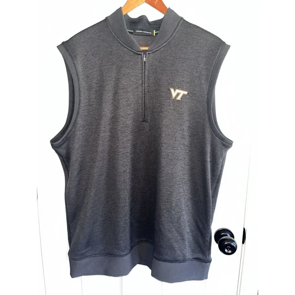 Under Armour Virginia Tech Hokies 1/4 Zip Cold‎ Gear Vest Gray Mens XL